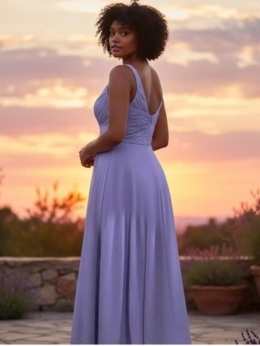 Christina Wu - Lilac Chiffon Maxi Dress